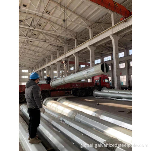 Galvanized 55Ft Steel Pole 18.2M Dodecagonal steel pole Supplier